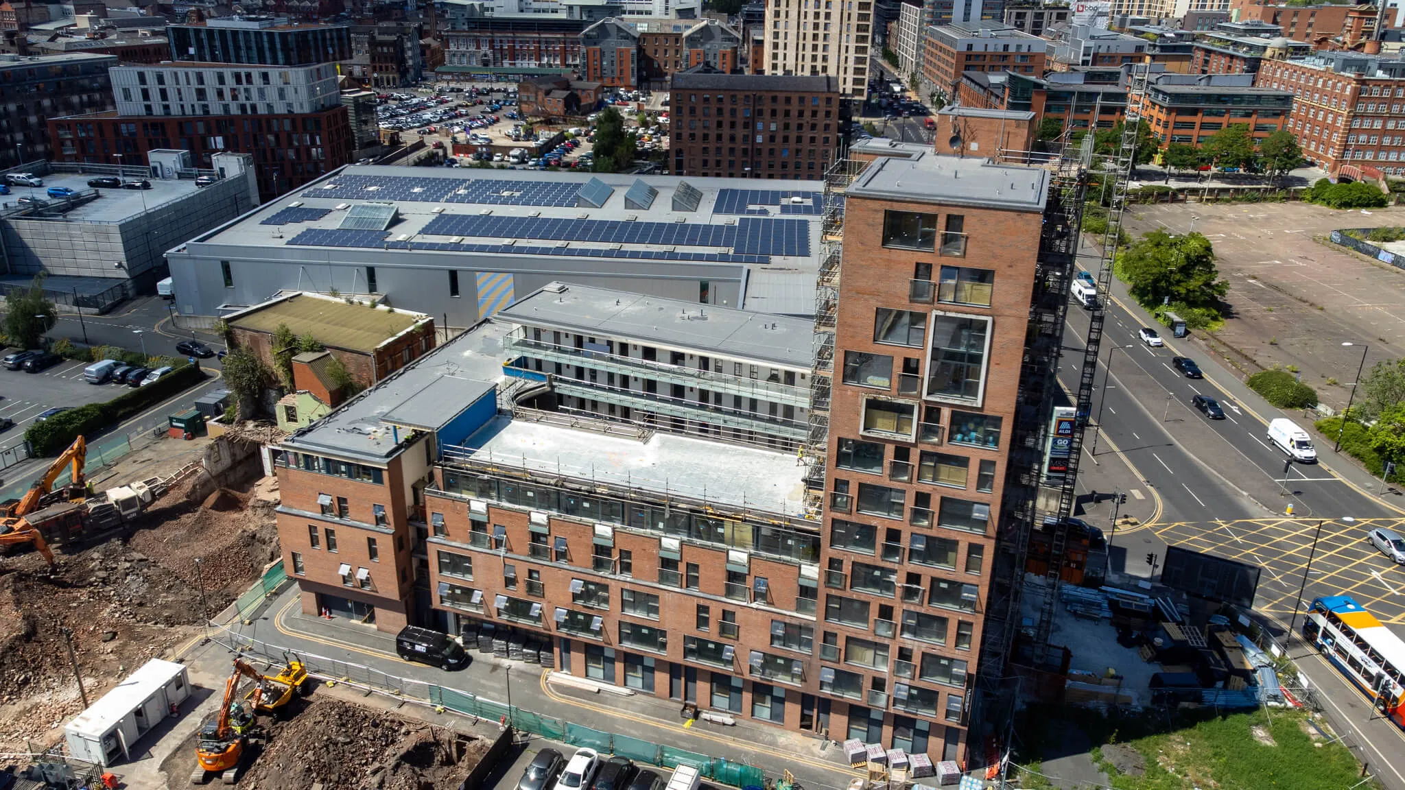 Completed roofing works at Marriott Hotel Manchester